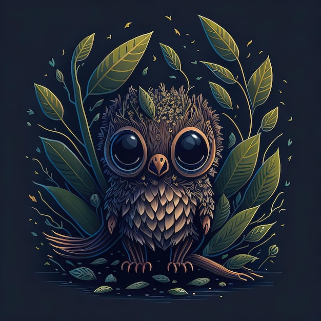 Whimsical Woodland Charm Intricately Detailed Cute Creature