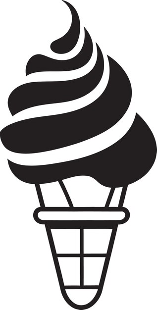 Vector whipped joy black logo cone design tasty treats ice cream emblem icon