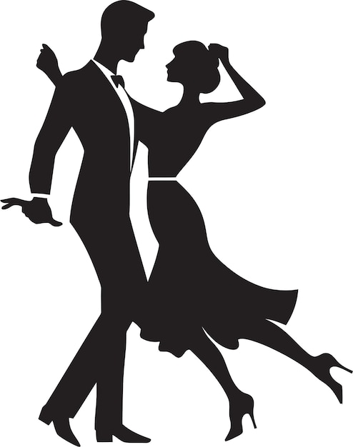 Vector whirlwind waltz couple logo image ethereal elevation iconic dance emblem