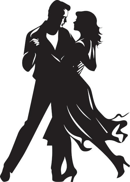 Whirlwind waltz dance couple vector illustration synchronized splendor iconic dance symbol