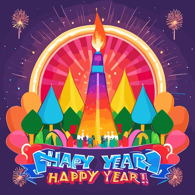 Whirlwind of wishes vector new year joy