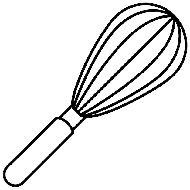 Whisk outline kleurboek pagina lijnkunst illustratie digitale tekening