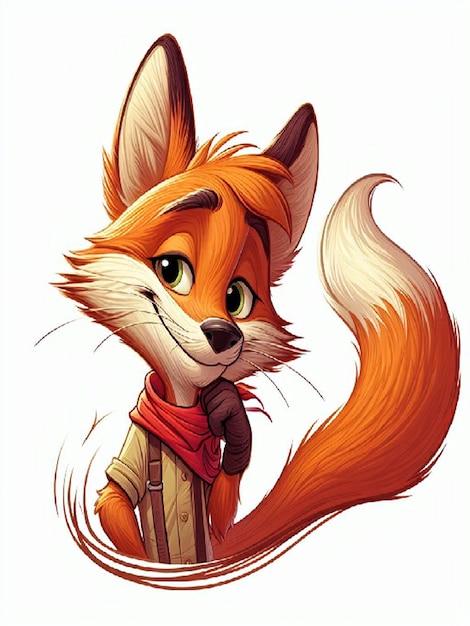 Whisker the wily fox 2 vector white back ground