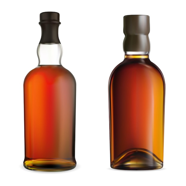 Пустая бутылка виски Kentucky bourbon коричневая стеклянная бутылка ром или коньяк алкогольный напиток банка