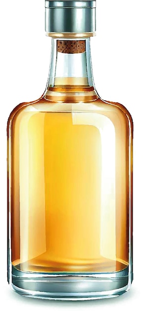 Vector whiskey glass bottle ai vector art digital illustration image