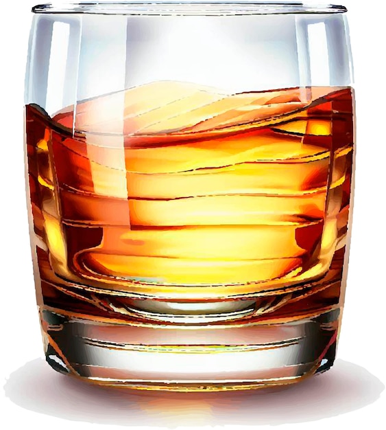 Vector whiskey glass vector illustration