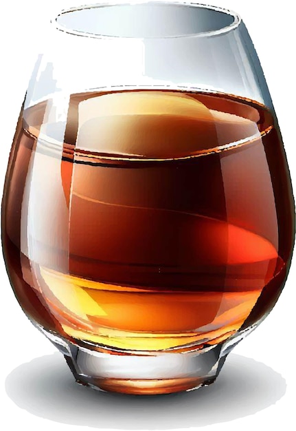 Vector whiskey glass vector illustration