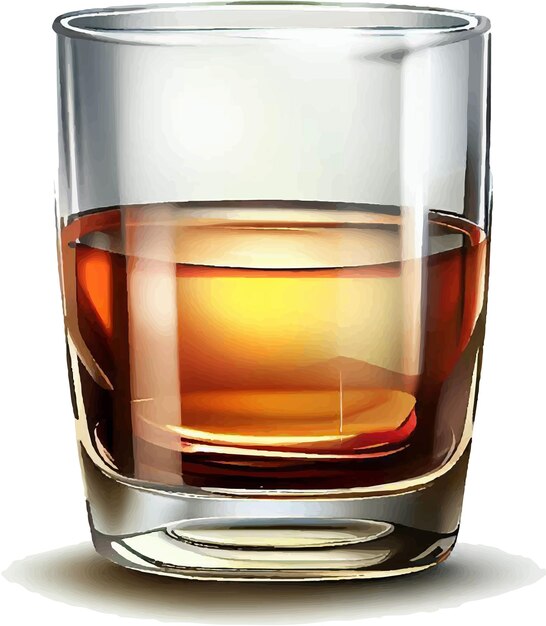 Vector whiskey glass vector illustration