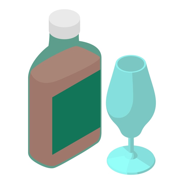 Vettore icona whisky illustrazione isometrica dell'icona vettoriale whisky per il web