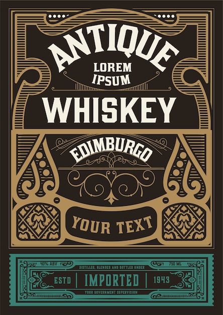whiskey label for packing