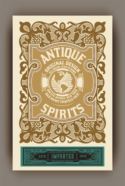 Vector whiskey label for packing