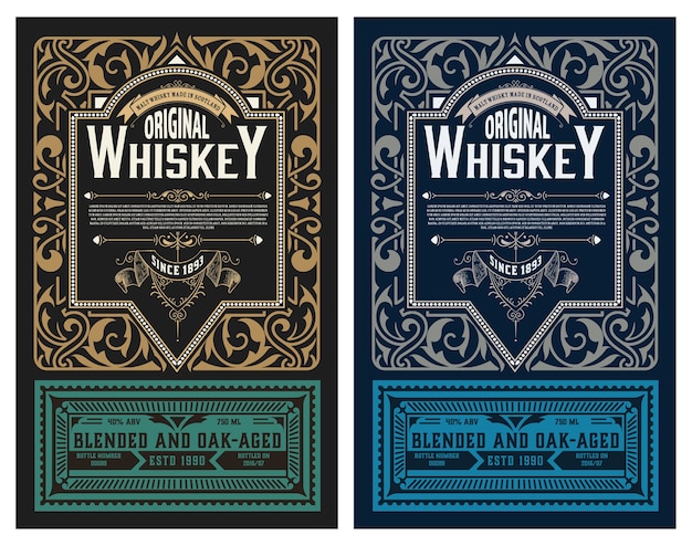 Vector whiskey label vintage  retro