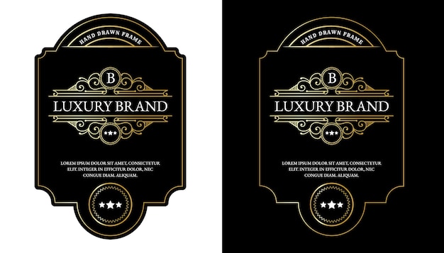 Whiskey labels with logo typography for beer whiskey alcohol drinks bottle packaging Engraving