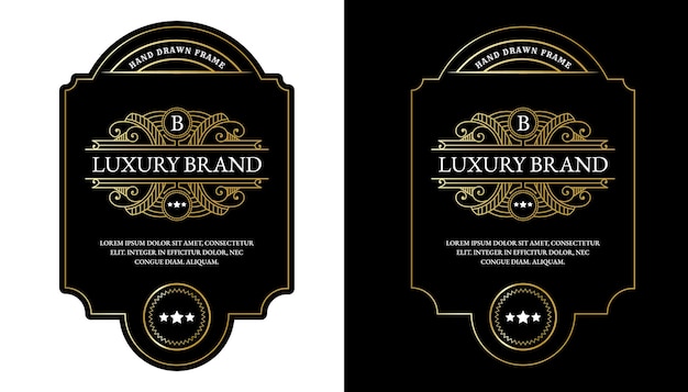 Vector whiskey labels with logo typography for beer whiskey alcohol drinks bottle packaging engraving