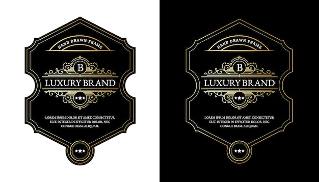 Vector whiskey labels with logo typography for beer whiskey alcohol drinks bottle packaging engraving