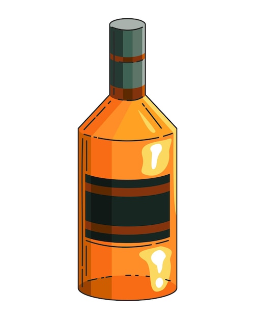 Vector whiskey realistic bottle.