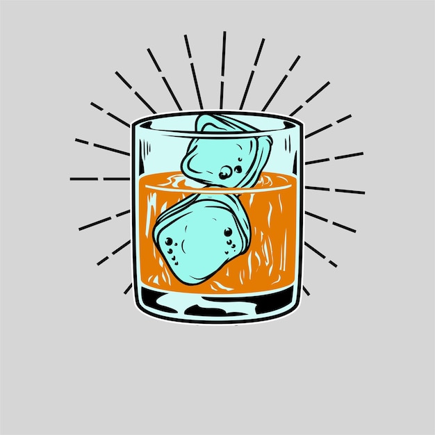 whiskey vector illustration detailed and editable