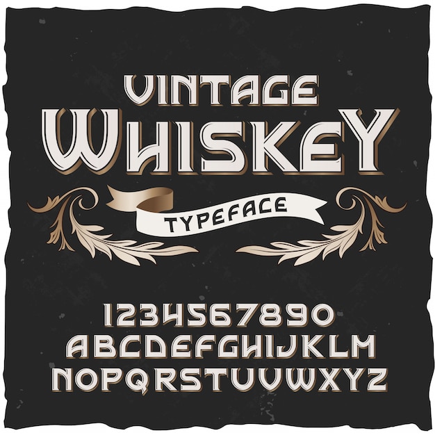 Carattere tipografico vintage di whisky