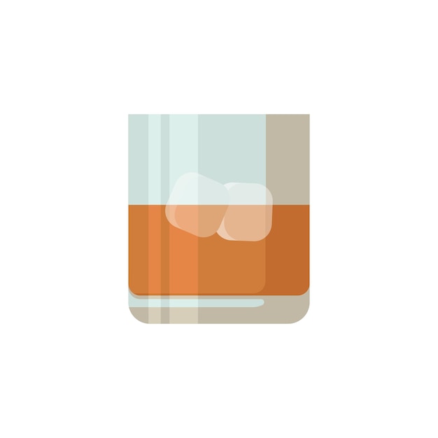 Whisky in glas met ijs in flat