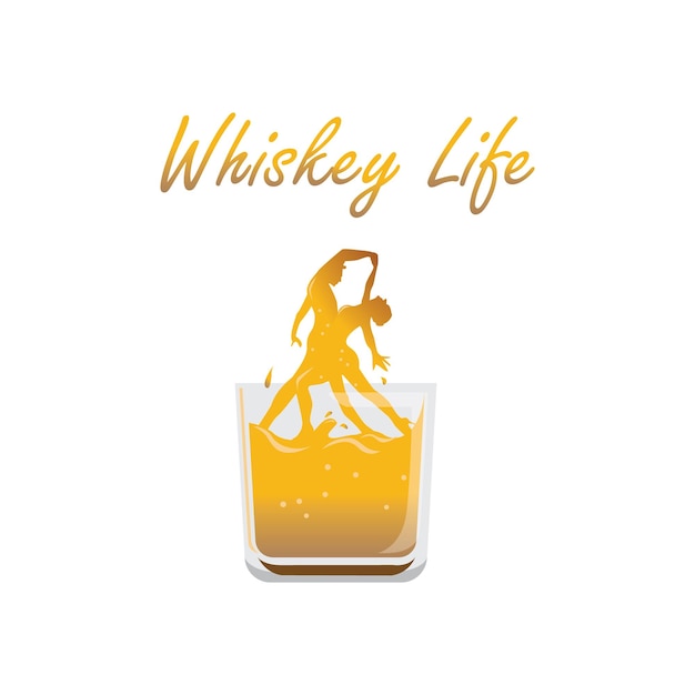 whisky life illustration vector