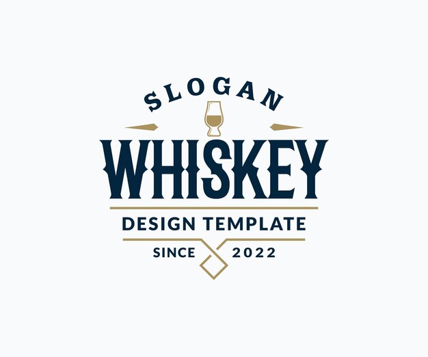 Whisky Logo ontwerpsjabloon. Wijnlogo