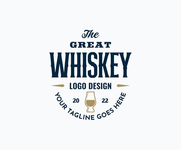 Vector whisky vector emblemen badge label of logo in vintage