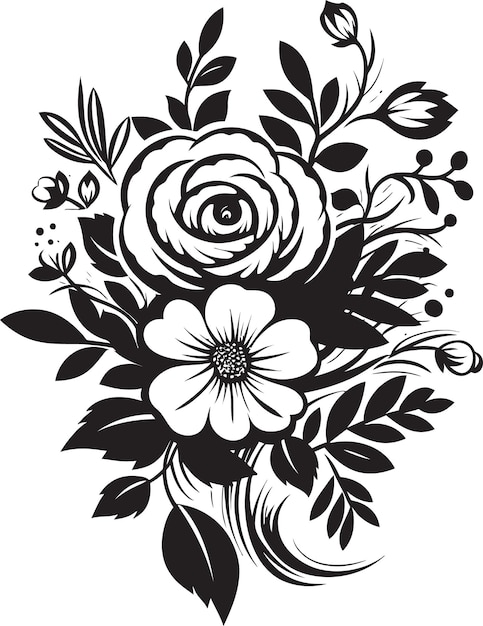 Whispering Twilight Bouquets Floral Vector Noir