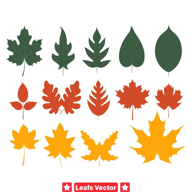 ベクトル 自然のささやき 細な葉のシルエットセット