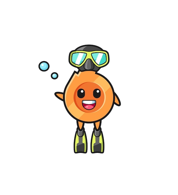 The whistle diver cartoon character cute design