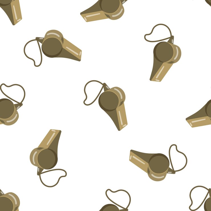 Vector whistle pattern showing blowing and alerting