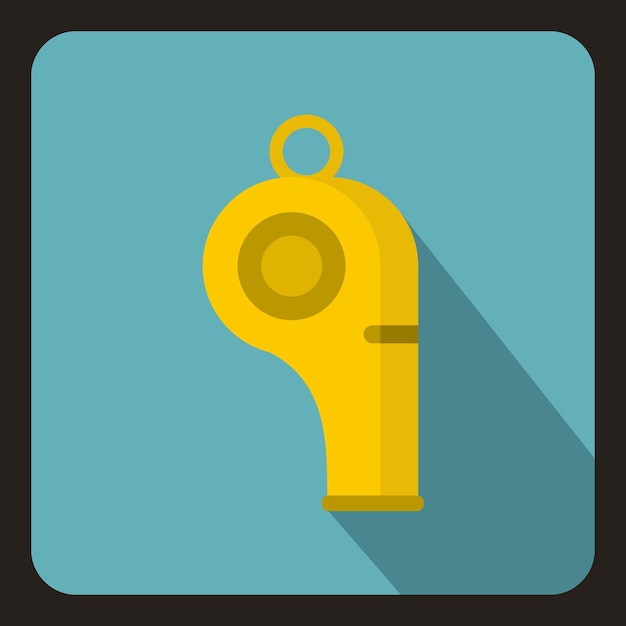 Whistle of refere icon in flat style with long shadow Sport symbol vector illustration