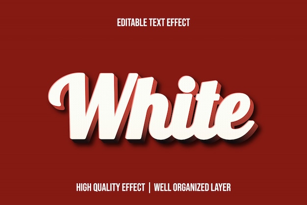 White 3d Editable Text Effect Font Style