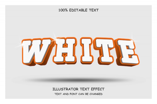 화이트, 3d 편집 가능한 텍스트 효과 화이트 오렌지 현대 그림자 스타일