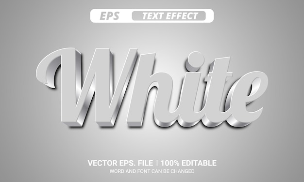 Вектор Белый 3d редактируемый векторный текстовый эффект