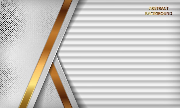 White 3d luxury background with gold lines