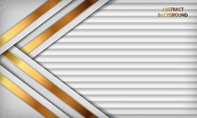 White 3d luxury background with gold lines