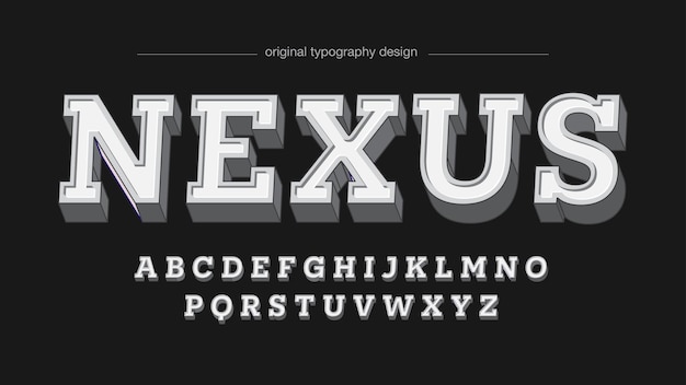 White 3D Slab Serif Typography