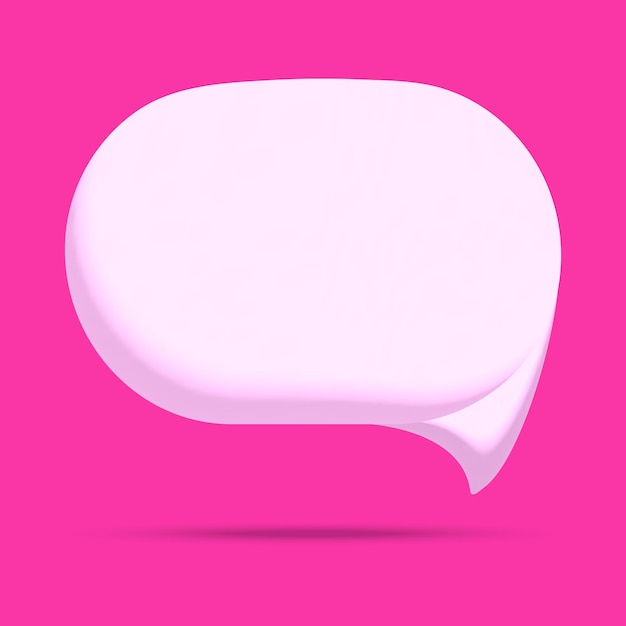white 3d speech bubble vector illustration isolated on pink