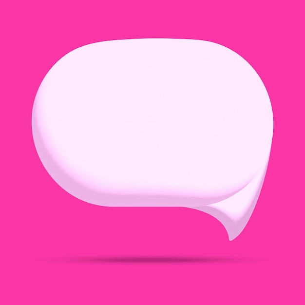 Vector white 3d speech bubble vector illustration isolated on pink