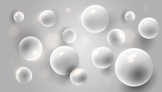 Белые 3d сферы абстрактный фон из жемчуга