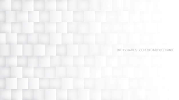 White 3D  Squares Light Abstract Background