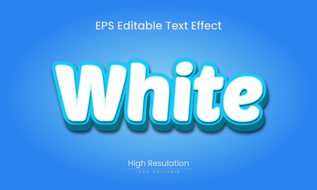 White 3d text effect editable design