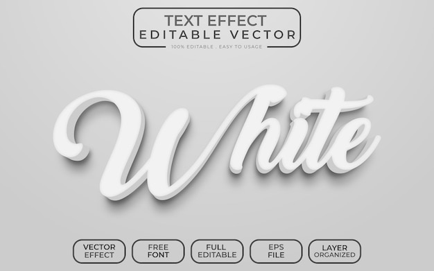 White 3D Text Effect EPS Vector File