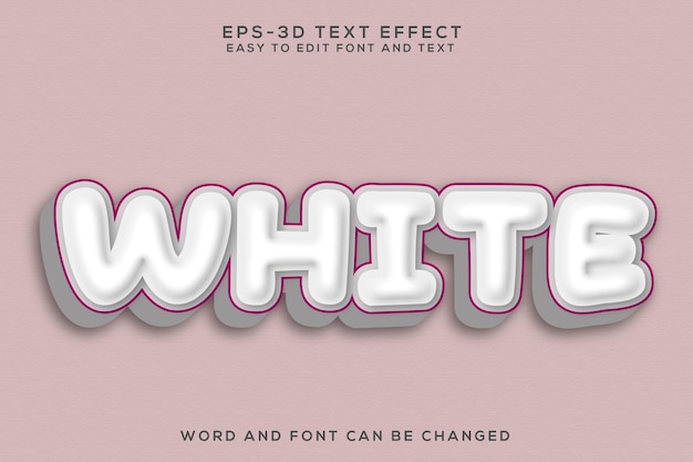 Vector white 3d text effect