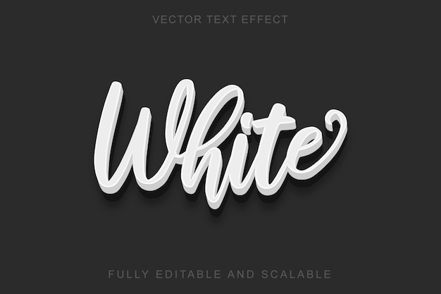 White 3d text effect