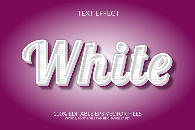 흰색 3D 벡터 Eps 텍스트 효과 디자인