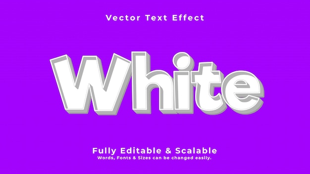 흰색 3D 벡터 텍스트 효과 디자인