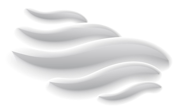 White 3d wavy shapes on white wall realistic 3d element play of light and shadow sculpture structure