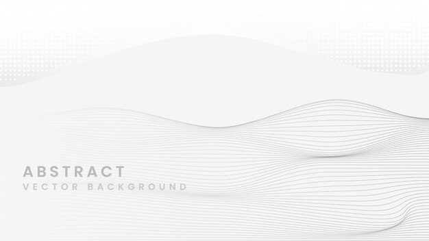 Vector white abctract wave line and dots background for wallpaper presentation design template