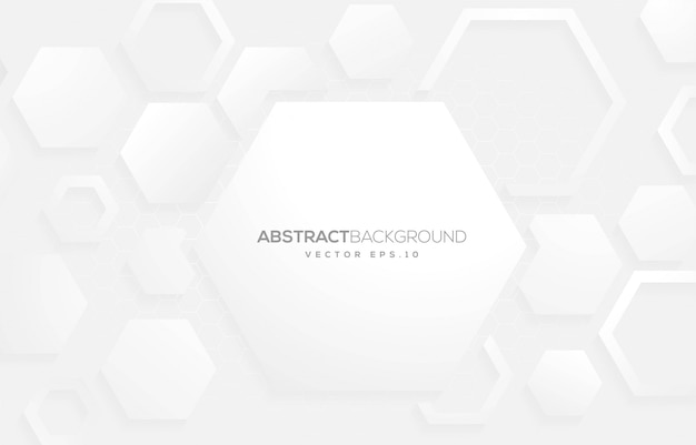 white abstract background design with hexagon and geometric concept